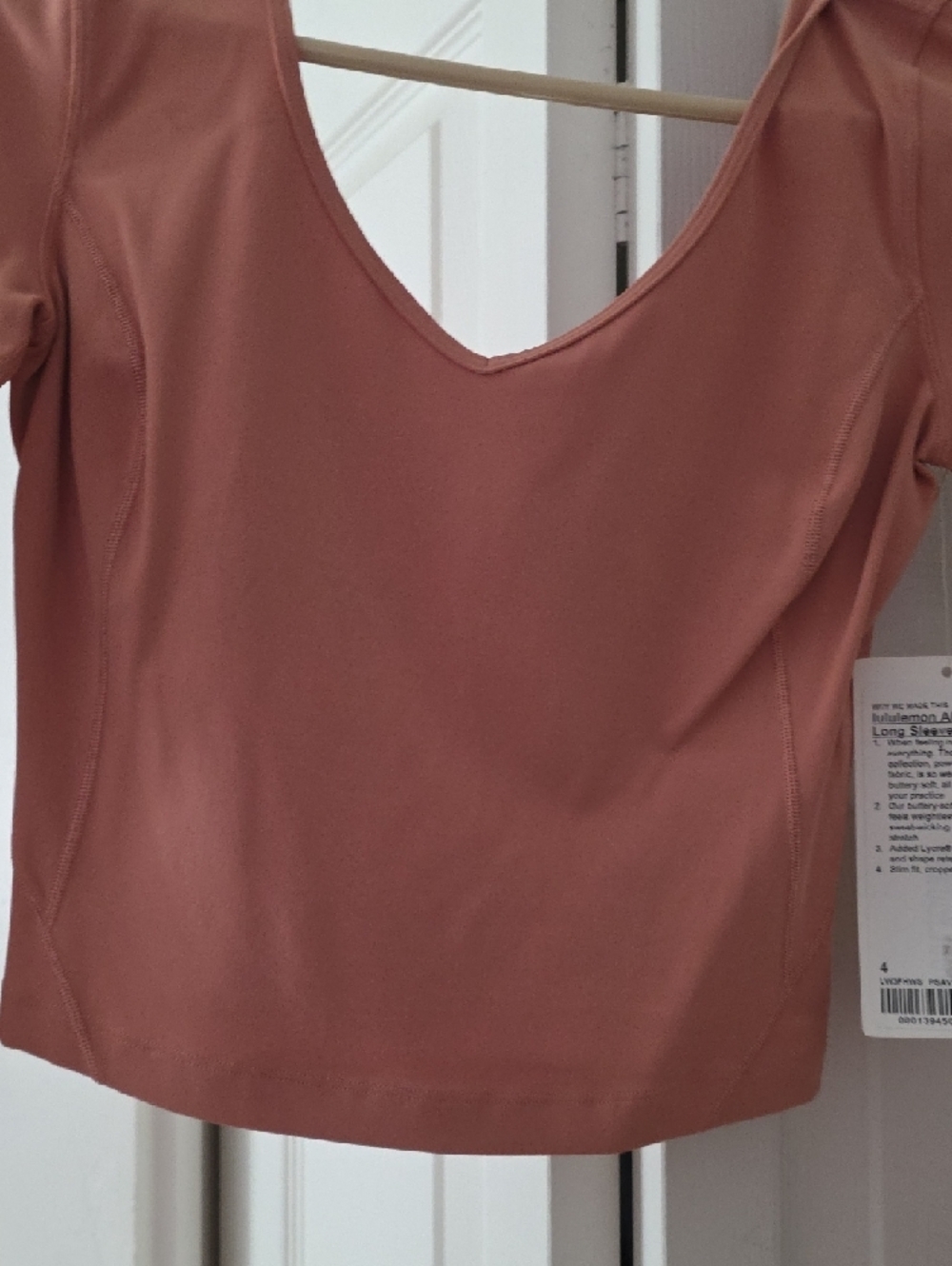 lululemon athletica V-Neck Long Sleeve Crop Top - Dusty Rose Blush - Picture 5 of 11